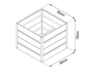 Obrázek 3 produktu Záhon vyvýšený plechový PREMIUM 90x90x76cm