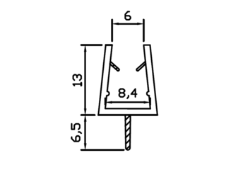 Obrázek 1 produktu Profil těsnící spodní, na sklo 6-8mm, silikonový, 1 m