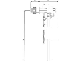 Obrázek 1 produktu Napouštěcí ventil boční 3/8" s redukcí na 1/2" Falcon