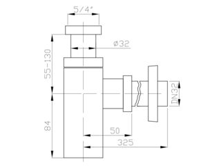 Obrázek 1 produktu Sifo umyvadlový 5/4" design Poseidon, Ø 32 mm, plast, bílý