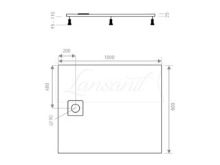 Obrázek 1 produktu Vanička sprchová obdélníková LUX 800x1000 mm, bez nožiček