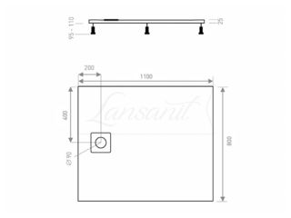 Obrázek 1 produktu Vanička sprchová obdélníková LUX 800x1100 mm, bez nožiček