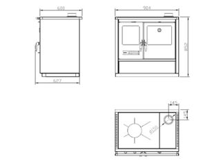 Obrázek 2 produktu Sporák North HYDRO ECO s tepl.výměníkem, inox nerez, pravý, 7,2/8,3kW