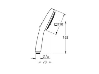 Obrázek 1 produktu Sprcha ruční Vitalio Comfort 110, 3 proudy, černá/chrom