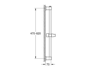 Obrázek 1 produktu Tyč sprchová Vitalio Universal 60 cm, chrom