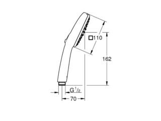 Obrázek 1 produktu Sprcha ruční Vitalio Comfort 110, 2 proudy, černá/chrom