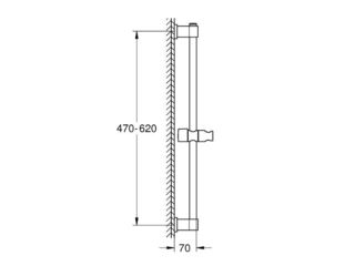 Obrázek 1 produktu Tyč sprchová Vitalio Universal 60 cm, černá mat