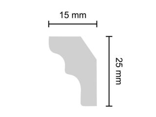 Obrázek 1 produktu Lišta stropní, XPS polystyren, Sabrina, 15x25mmx2m, bal. 2ks