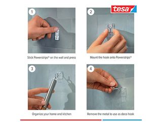 Obrázek 1 produktu Háčky Powerstrips drátěný S, transparent, 3 ks