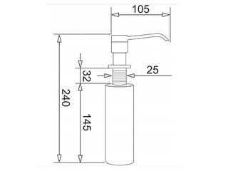 Obrázek 1 produktu Dávkovač saponátu 500ml, černý, plast,kov/volcano