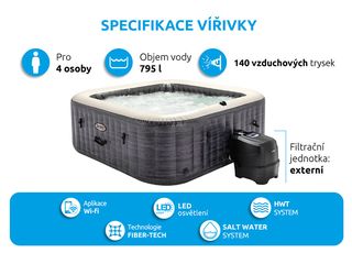 Obrázek 13 produktu Bazén vířivý nafukovací Pure Spa - Bubble Greystone Deluxe 4 AP