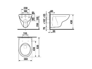 Obrázek 1 produktu Set Lyra Plus závěsné WC + sedátko Jika Lyra, soft close