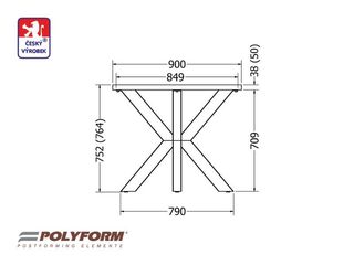 Obrázek 5 produktu Stůl Ježek 180 – bílý, 38 x 900 x 1800 mm, včetně podnože