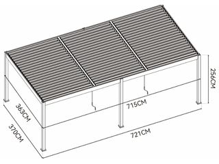 Obrázek 14 produktu Pergola bioklimatická INTRO DUO 7,2 x 3,6 m, hliník- volně stojící