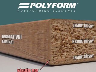 Obrázek 1 produktu Deska pracovní kuchyňská POLYFORM dub tmavý, 38x635x4100mm
