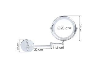 Obrázek 1 produktu Zrcátko kosmetické Celaque s osvětlením, Ø 20 cm, teleskopické, nerez