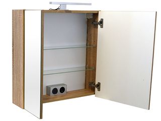 Obrázek 1 produktu Skříňka zrcadlová Vendy 60, dub Sonoma s LED osvětlením, 60x68x16