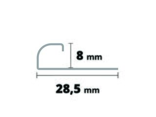 Obrázek 4 produktu Lišta obloučková nerezová 8mm stříbrná 2,5m