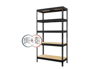 Obrázek 5 produktu Regál kovový Praktik 1800x900x450mm / 5 C-MDF, černá
