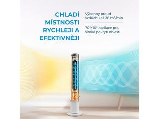 Obrázek 10 produktu Ventilátor sloupový s dálkovým ovládáním a aromaterapii MFZ402R0BPW bílý MIDEA