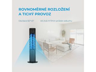 Obrázek 5 produktu Ventilátor sloupový s dálkovým ovládáním a zvlhčovačem MAC402R0BPK černý MIDEA