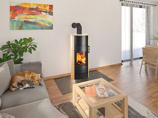 Obrázek 4 produktu Kamna kachlová HAAS+SOHN Orba, kachle matná písková/černá aspero, 6,7kW