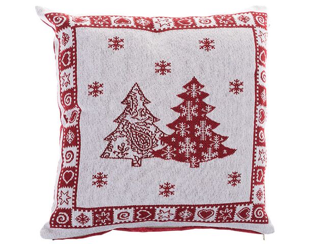 Obrázek produktu Návlek na polštář textilní, bílý s červenými stromky 40x40 cm, 10/100