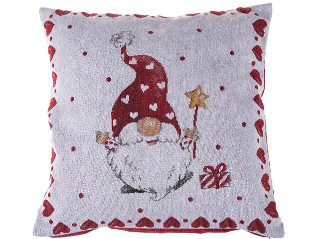 Obrázek produktu Návlek na polštář, bílý s červeným skřítkem 40x40 cm, 10/100