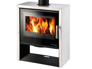 Kamna kachlová HAAS+SOHN Jonsbo, kachle slonová kost/černá, 8,2kW