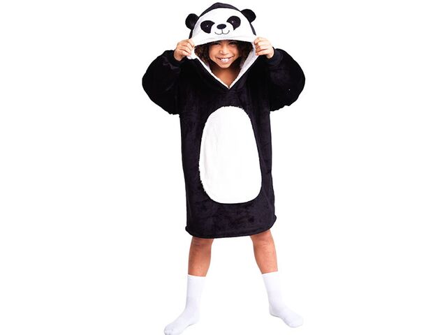Obrázek produktu Deka hřejivá mikinová s kapucí Panda Cozy Noxxiez CH326, děti 7-12 let