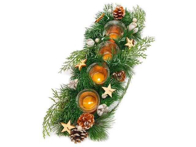 Obrázek produktu Věnec adventní podélný s hvězdami, 44x15cm