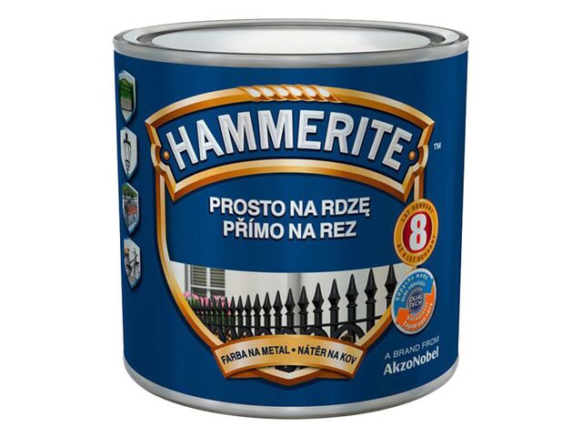 Obrázek produktu Hammerite přímo na rez hladký stříbrný 2,5 l
