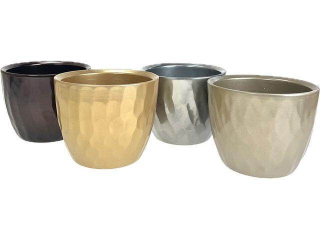 Obrázek produktu Obal keramický Carve pr.13cm, Vánoční mix (chrom, zlatá, champaň, tm. měděná)