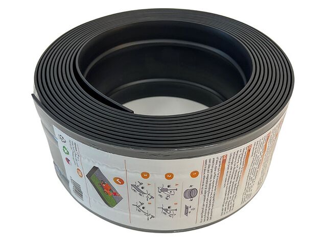 Obrázek produktu Obrubník zahradní skrytý 8 m x 12 cm černý nastavitelný