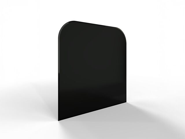 Obrázek produktu Sklo pod kamna - oblouk 1000x1000mm/6mm, 2xR200, černé, s fazetou