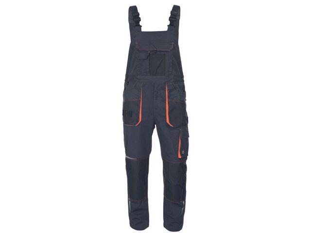 Obrázek produktu Kalhoty s laclem EMERTON STRETCH, šedá/oranžová, vel. 48