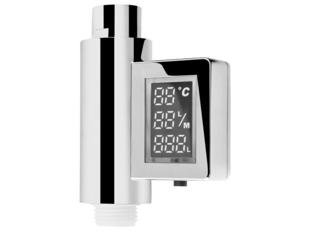Obrázek produktu Ukazatel spotřeby a teploty vody Smartly, digitální, LED, chrom