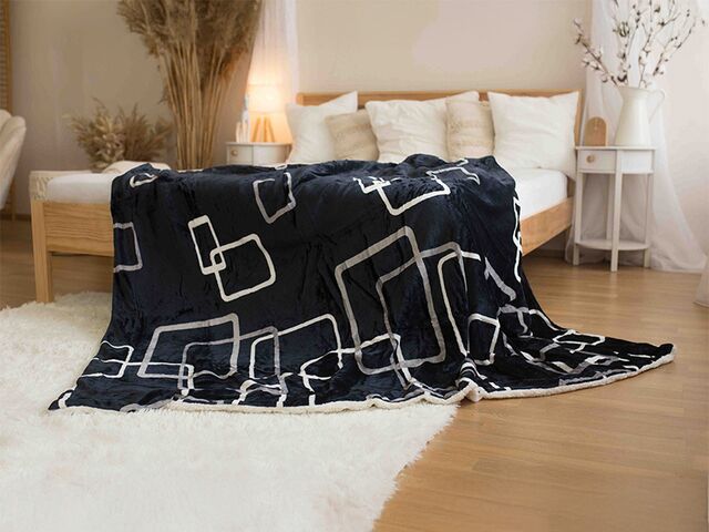 Obrázek produktu Deka beránek Čtverce černobílé 150x200 cm