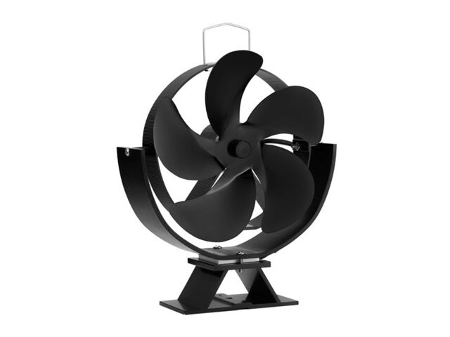 Obrázek produktu Ventilátor na kamna FLAMINGO pětilopatkový magnetický, naklápěcí, černý