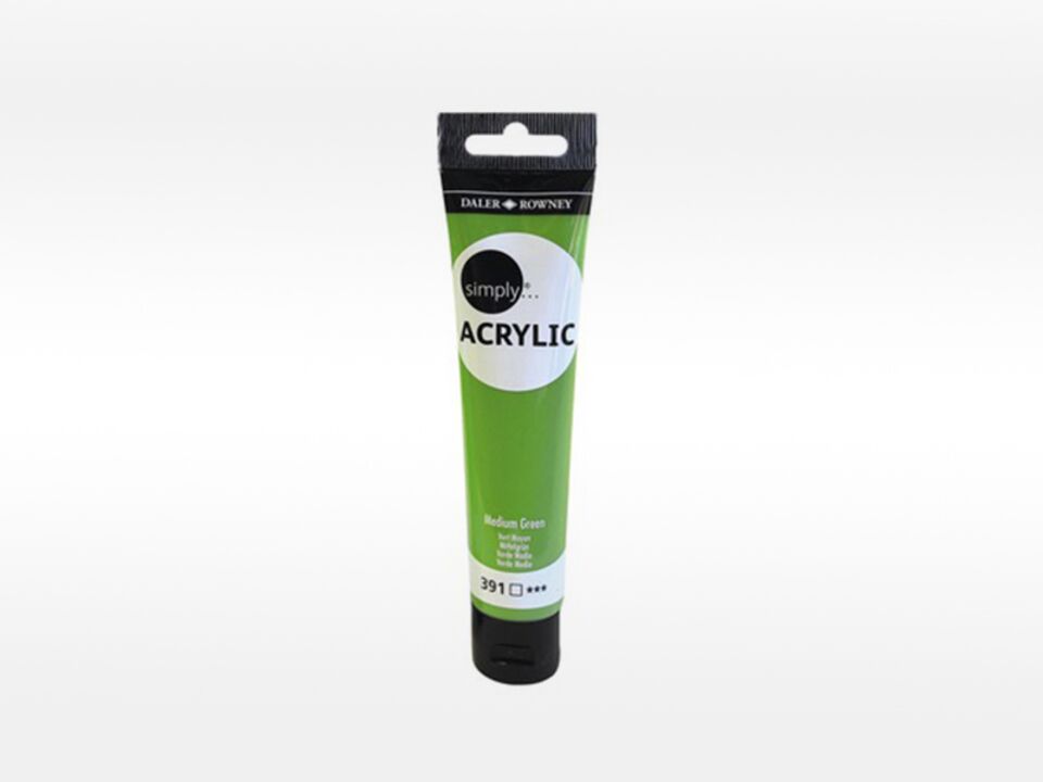 Barva akrylová Simply 75 ml, Medium Green. EAN: 5011386107127