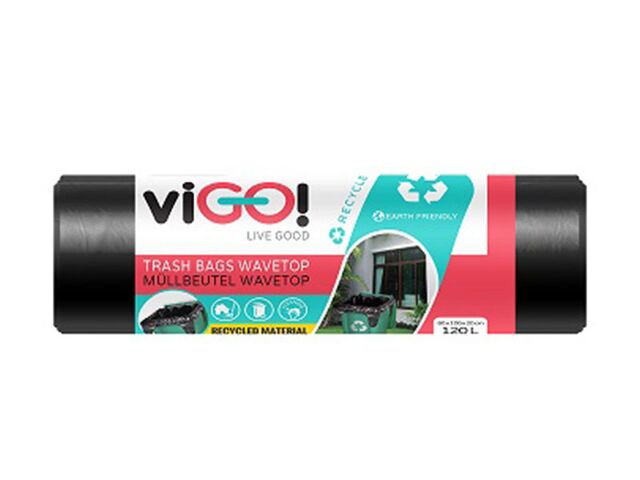 Obrázek produktu Pytle odpadkové viGO! ECO s uchy LD 120l/10 ks - černé