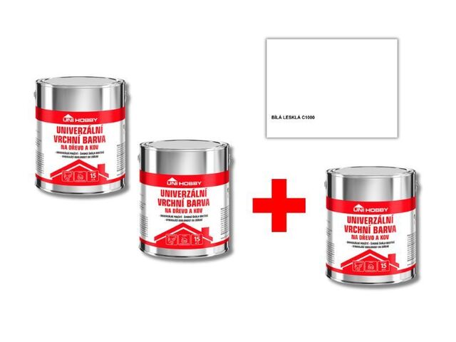 Obrázek produktu SET barva univ. 2,5l bílá 2 + 1 zdarma