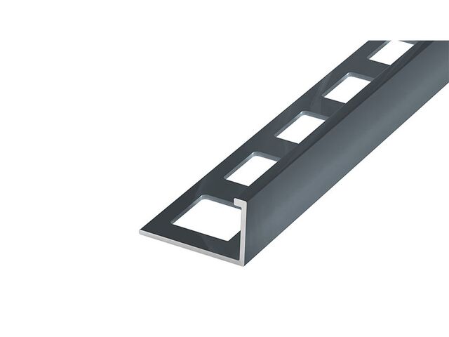 Obrázek produktu Lišta ukončovací L, premium, hliník komaxit antracit mat, v: 8mm, d: 2,5m