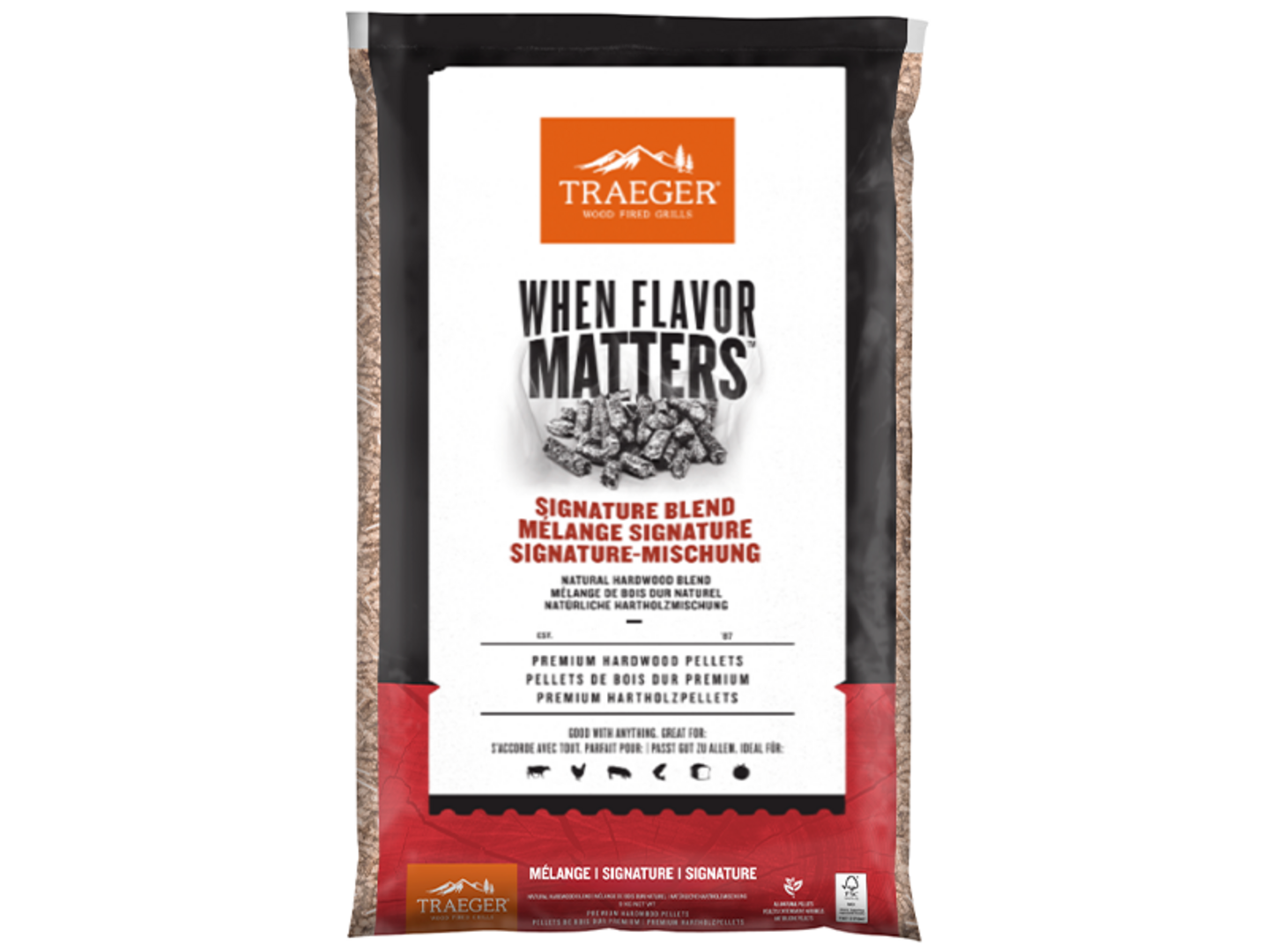TRAEGER Drveni peleti FSC Signature blend 630 kg / 9 x 70 kom