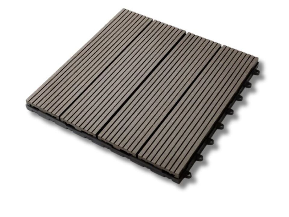 Dlaždice terasová WPC Guttadeck, light grey, 23x300x300mm. EAN: 8594070386192
