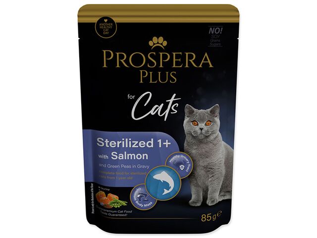 Obrázek produktu Kapsička Prospera Plus Sterilized 1+, Salmon, Peas 85g