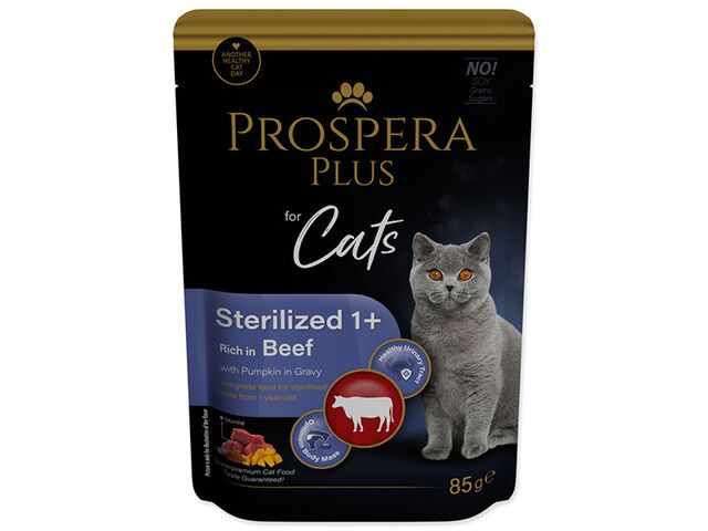 Obrázek produktu Kapsička Prospera Plus Sterilized 1+, Beef, Pumpkins 85g
