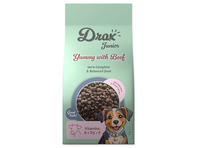 Obrázek produktu Krmivo Drax Junior s hovězím 3kg