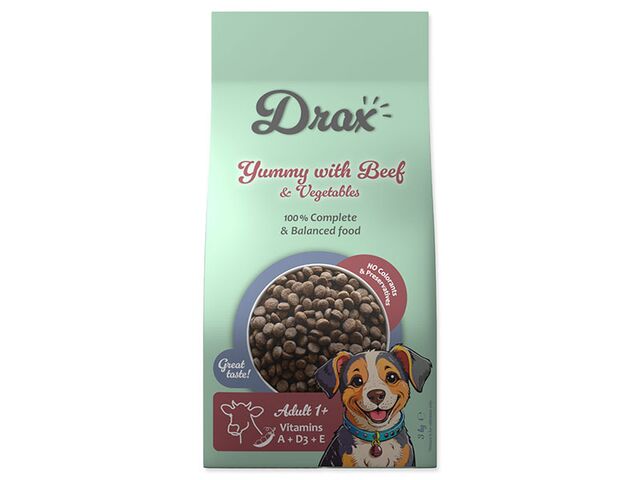 Obrázek produktu Krmivo Drax Adult s hovězím a se zeleninou 3kg