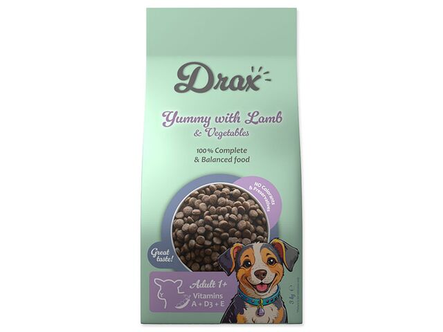Obrázek produktu Krmivo Drax Adult s jehněčím a se zeleninou 3kg
